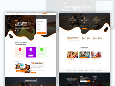 Charity clean design help helper landing page lose marketplace minimal one page photoshop typography ui ux