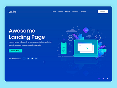 landing clean design landing page minimal modern one page photoshop ui ux