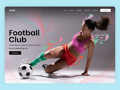 Football clean design landing page minimal modern one page photoshop typography ui ux