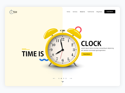 Clock branding clean design landing page minimal modern one page photoshop ui ux