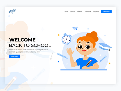 Welcome clean design education education website landing page minimal modern one page photoshop ui ux