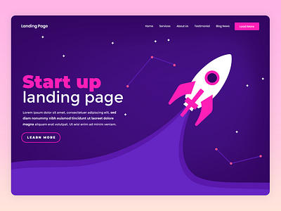 Landing Page clean design hosting illustration illustrator minimal modern one page typography ui ux vector