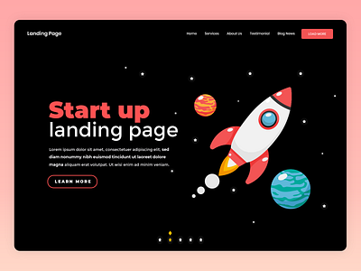 Landing Page clean design hosting illustration minimal modern one page typography ui ux vector