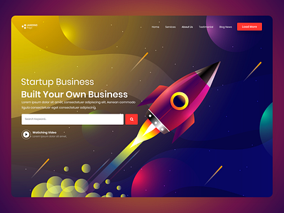 Startup Business clean design illustration marketplace minimal modern one page ui ux vector