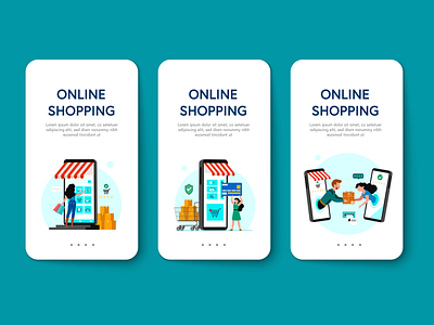 Online Shopping app clean design illustration marketplace minimal modern ui ux vector