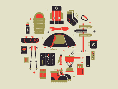 hiking icons app branding design graphic design icon illustration illustrator logo vector