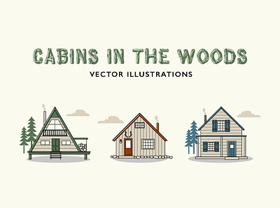 Cabin vector illustrations a frame branding cabin cabins design graphic design house icon illustration illustrator outdoors vector