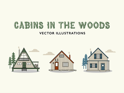 Cabin vector illustrations