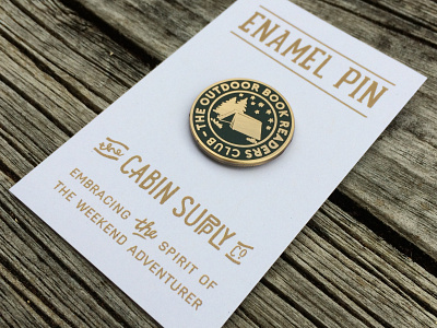 Outdoor book reader enamel pin