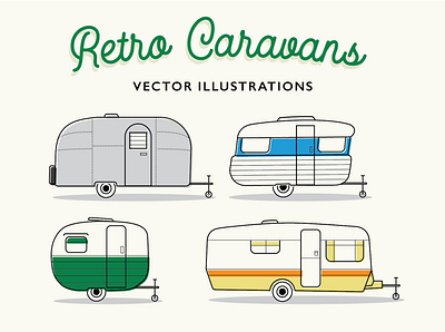 retro caravan vector illustrations adventure airstream caravan design graphic design icon illustration illustrator outdoors retro caravan retro trailer trailer vector