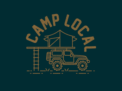 Camp Local 4x4 adventure adventure logo branding camp local camping logo covid inspired design graphic design icon illustration illustrator jeep logo outdoors vector