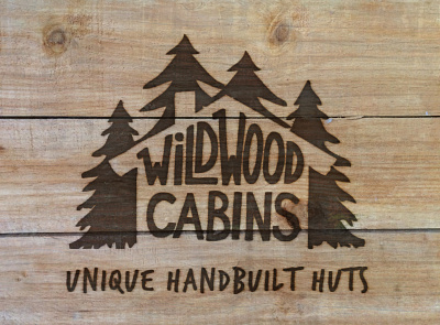 Wild Wood Cabins logo adventure branded wood branding cabin design graphic design hand drawn type icon illustration illustrator lettering logo outdoors tiny house typography vector