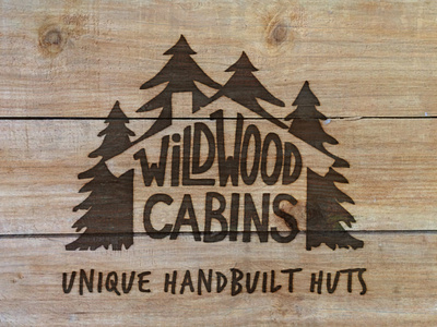 Wild Wood Cabins logo adventure branded wood branding cabin design graphic design hand drawn type icon illustration illustrator lettering logo outdoors tiny house typography vector