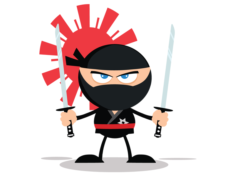 Ninja Warrior Cartoon Mascot Character With Two Katana by ...
