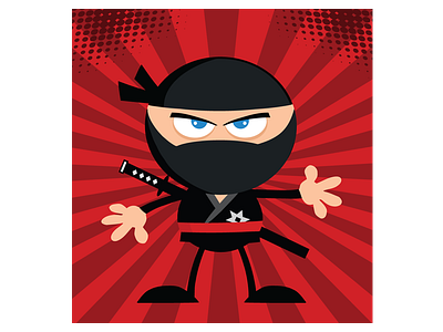 Ninja Warrior Cartoon Character cartoon character design flat graphics hittoon humor illustration mascot ninja vector warrior