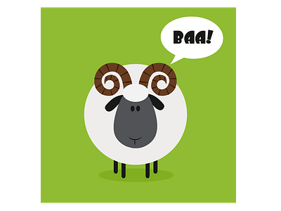 Ram Sheep Flat Design animal cartoon character design flat graphics humor illustration mascot ram sheep vector