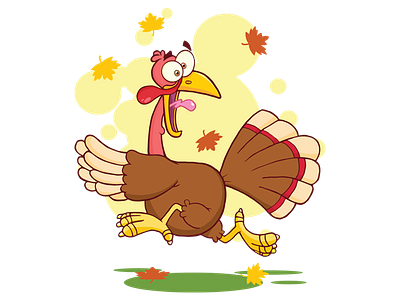 Turkey Escape Cartoon Mascot Character animal bird cartoon character design graphics humor illustration mascot thanksgiving turkey vector