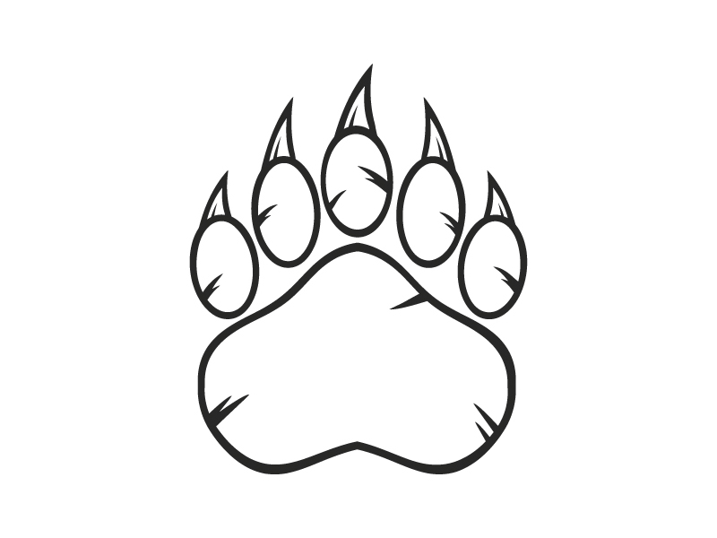 Black And White Bear Paw With Claws By Hit Toon On Dribbble