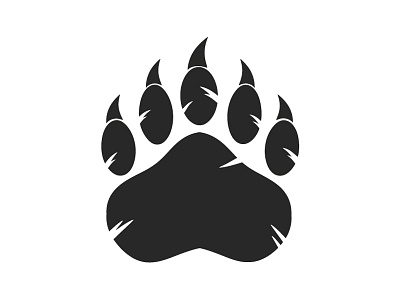 Black Bear Paw With Claws animal bear claws concept emblem footprint graphic grizzly logo mark paw sport