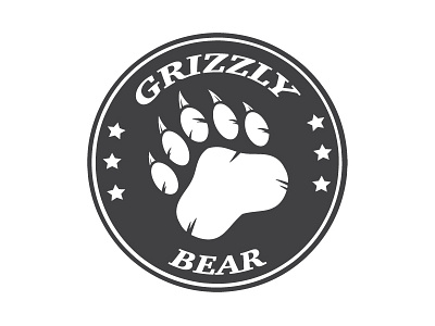 Bear Paw Print Circle Logo Design animal bear claws concept emblem footprint graphic grizzly logo mark paw sport