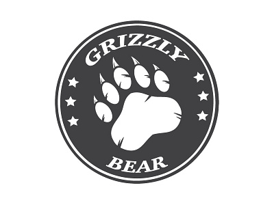 Bear Paw Print Circle Logo Design