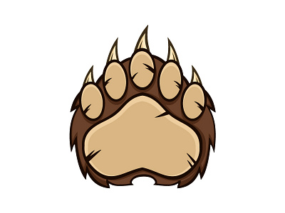 Brown Bear Paw With Claws animal bear claws concept emblem footprint graphic grizzly logo mark paw sport