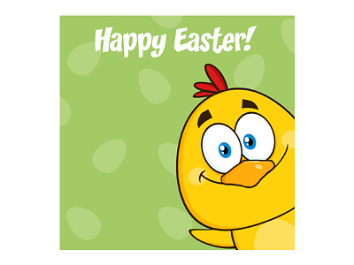 Smiling Yellow Chick Cartoon Character animal cartoon chick chicken easter egg graphics greeting holiday illustration mascot vector