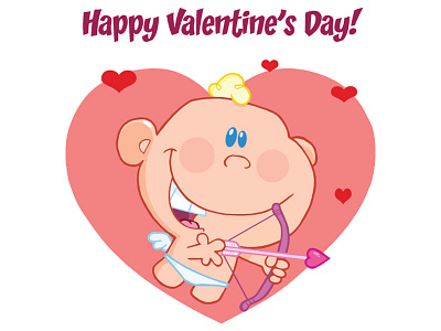 Valentine's Day Greeting Card baby boy cartoon character cupid design graphic greeting hearts holiday love valentine