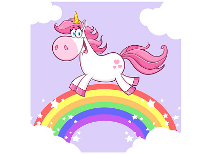 Unicorn Cartoon Character animal cartoon character graphic horse magic mascot pony unicorn vector