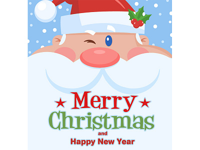 Winking Santa Claus cartoon character design graphics greeting hittoon holiday illustration mascot post card santa claus vector