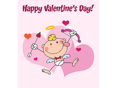 Valentine's Day Greeting Card baby cartoon character cupid design graphics greetingcard hittoon holiday illustration post card valentine valentine card