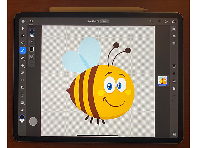 Adobe Photoshop on iPad Pro adobe adobe photoshop animal applepencil bee cartoon character design graphics illustration ipadpro mascot