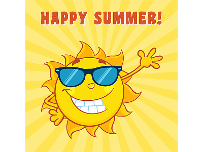 Hello SUMMER! 🌞 🌊🏖🍹 branding cartoon character design graphics greeting hittoon illustration mascot summer sun