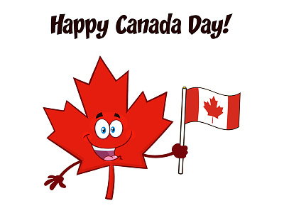 Happy Canada Day! 🇨🇦 canada cartoon character design flag graphic greeting hittoon holiday illustration leaf lettering logo mapleleaf mascot symbol vector