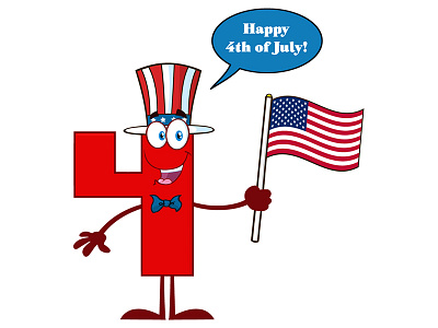Happy Independence Day! 🇺🇸️ 4th july america cartoon character comic design flag graphics greeting hittoon holiday illustration independence day mascot number usa vector