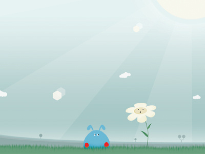 Gobble 2d character flower game design grass illustration platform