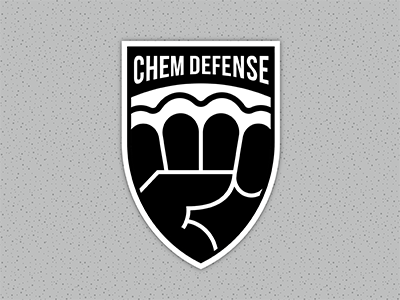 Chem Defense badge glove hand shield