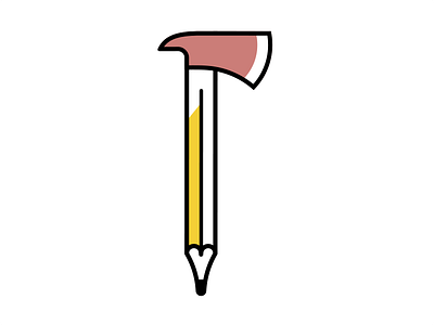 Create / Destroy hatchet icon pencil thick lines