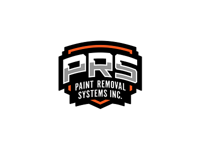Paint Removal Systems badge lettering lockup logo metallic two color