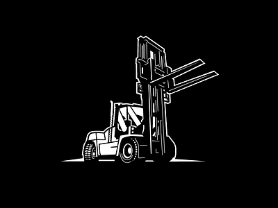 DCG180 black and white heavy machinery icon illustration one color stencil