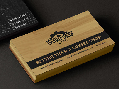 Workshop Cafe Business Card business card illustration