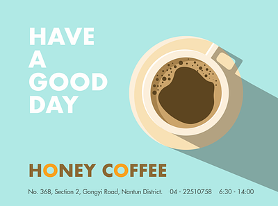 Business card for Honey Coffee branding coffee shop illustration