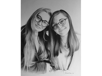 Samantha and Brenna pencil portraits