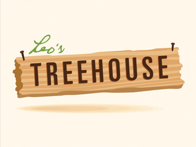 Leo's Treehouse sign treehouse wood