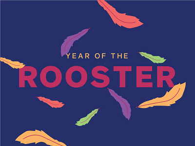 Year of the Rooster card chinese new year feather feathers rooster year of the rooster