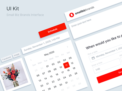 UI Aesthetic | Small Biz Brands Interface aesthetic brand brand design branding calendar calendar ui design interface red scheduler ui ui design ui designs ui kit uidesign uiux ux ux design uxdesign web app