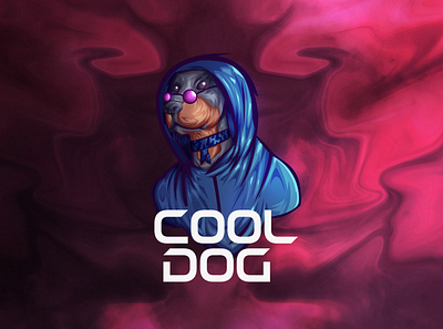 Dog with the times bandana design dog glasses hoodie illustration mascot character mascot logo