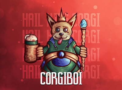 King of the Corgi's art cool corgi corgis cute design dog illustration king mascot character mascot logo vector