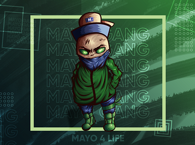 Mayonnaise Gangster aggressive art cool design gangster hood illustration mascot character mascot logo mayo mayonnaise rapper