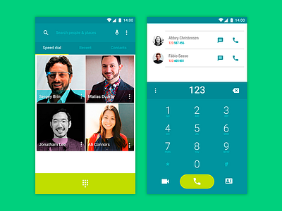 TouchWiz Material Design UI #001 (Dialler App)